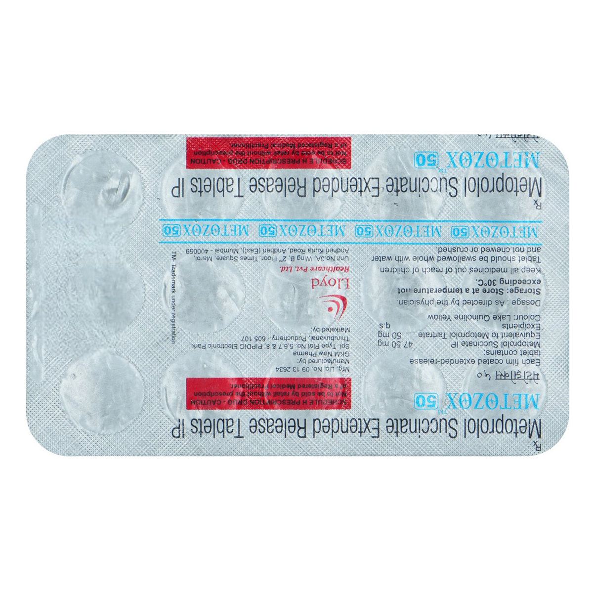 Metozox 50 mg Tablet 15's, Pack of 15 TabletS Metozox 50 mg Tablet 15's, Pack of 15 TabletS