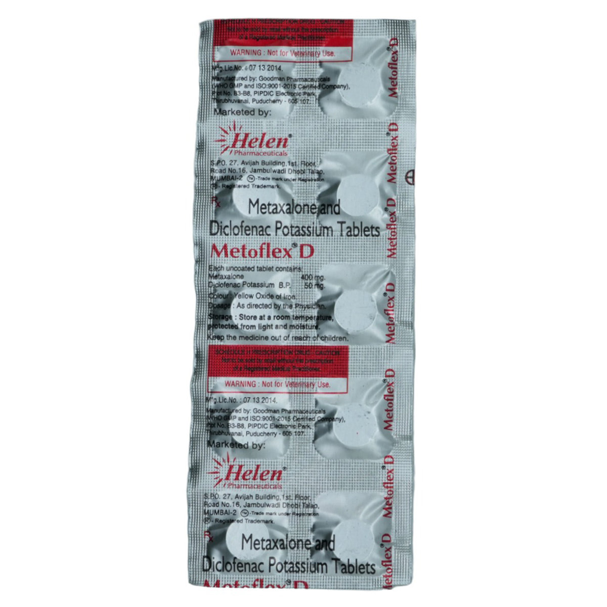 Metoflex D Tablet 10's, Pack of 10 TabletS Metoflex D Tablet 10's, Pack of 10 TabletS