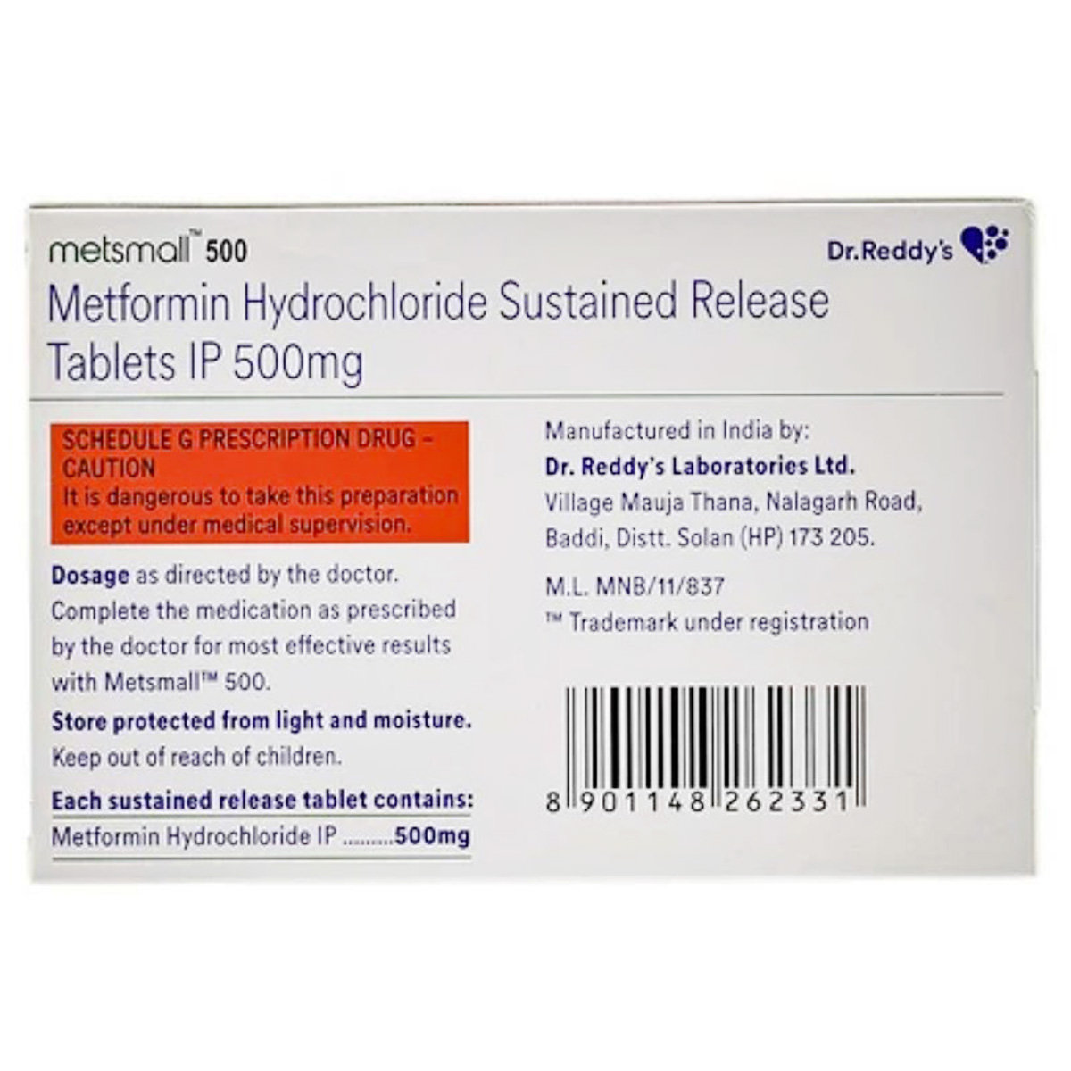 Metsmall 500 Tablet 30's, Pack of 30 TabletS Metsmall 500 Tablet 30's, Pack of 30 TabletS