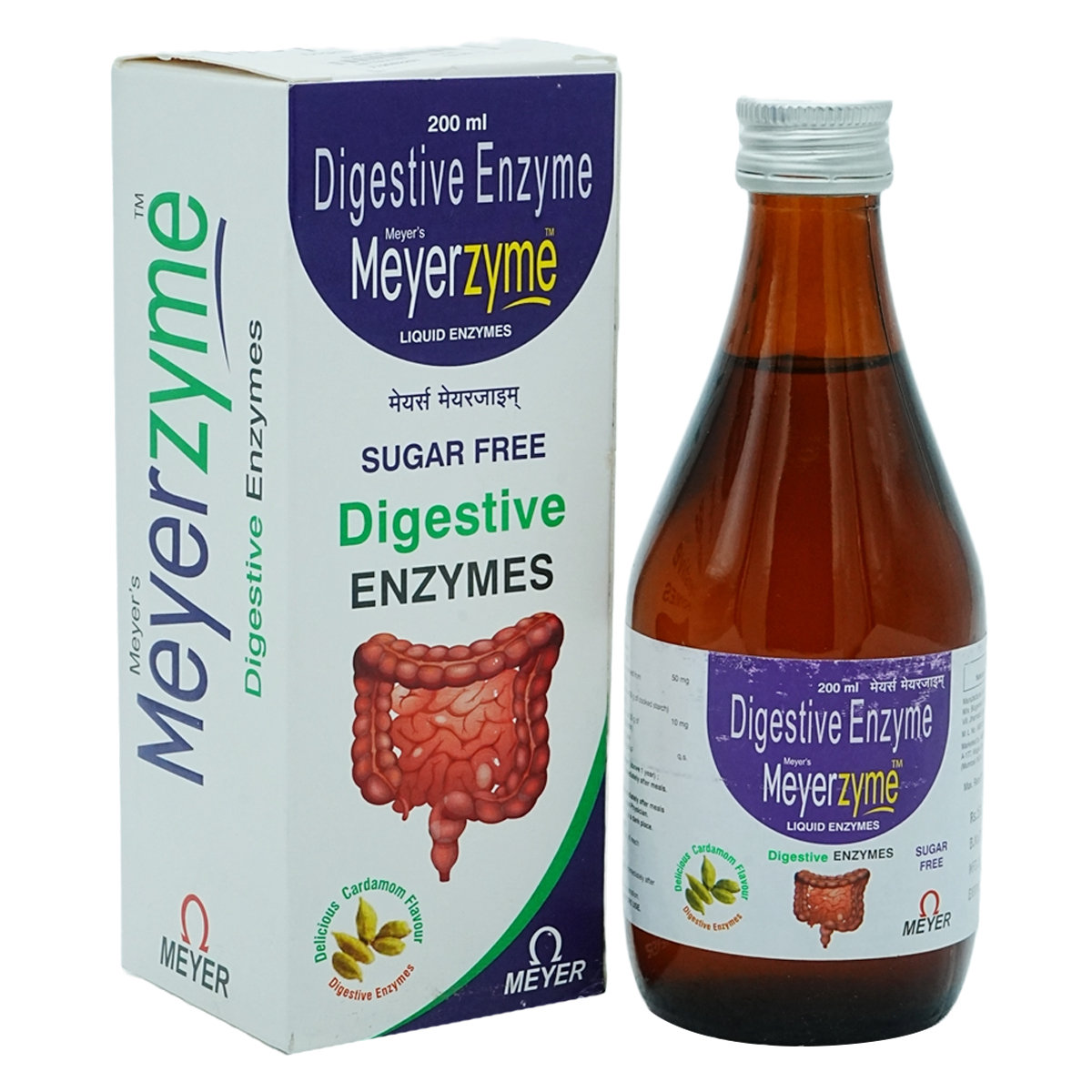 Meyerzyme Sugar Free Cardamom Liquid 200 ml, Pack of 1 LIQUID Meyerzyme Sugar Free Cardamom Liquid 200 ml, Pack of 1 LIQUID