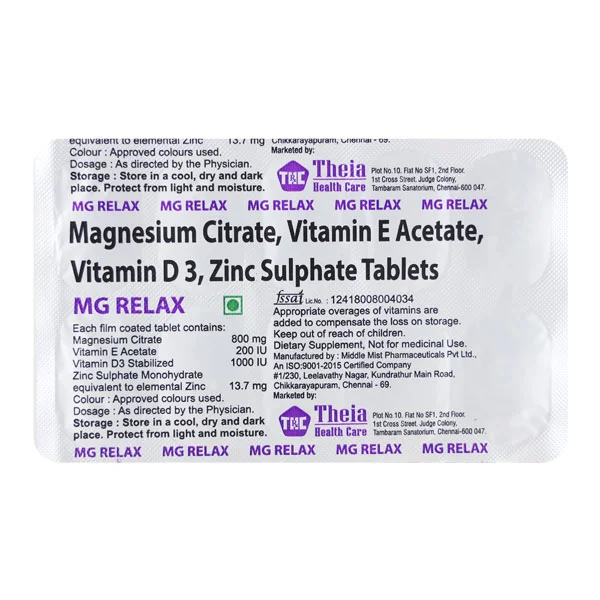Mg Relax Tablet 10'S