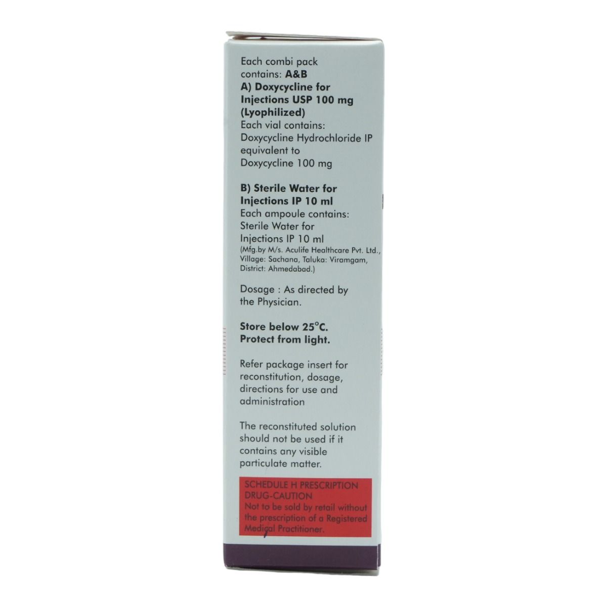 Microdox 100 mg Injection 1's Price, Uses, Side Effects, Composition ...