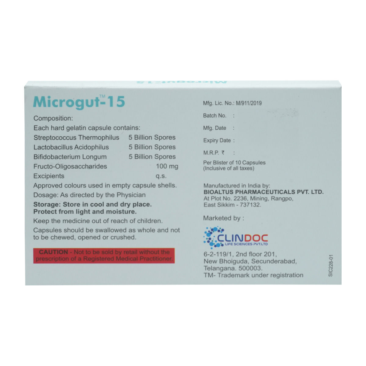 Microgut-15 Capsule 10's, Pack of 10 S