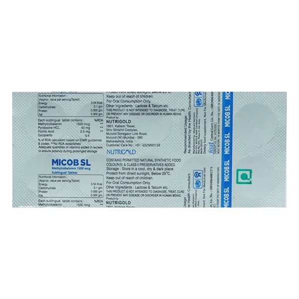 Micob SL Tablet 10's, Pack of 10 TabletS