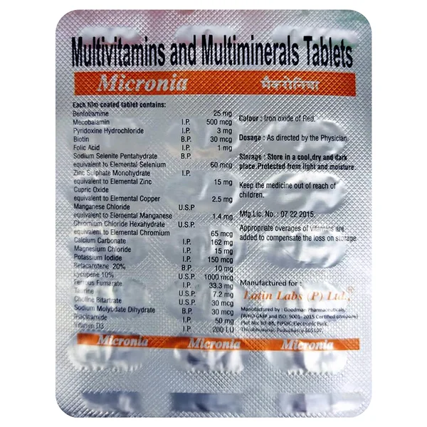 Micronia Tablet 15's