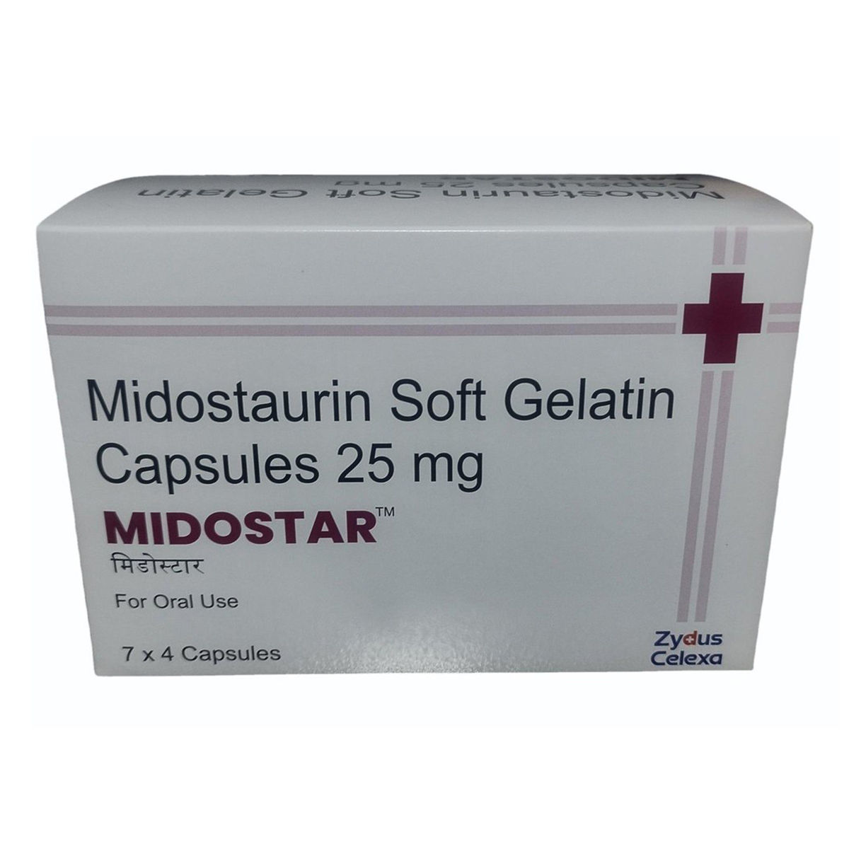 Buy Midostar 25mg Softgel Capsule 28's (7 x 4) Online