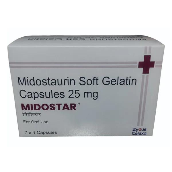 Midostar 25mg Softgel Capsule 28's (7 x 4)