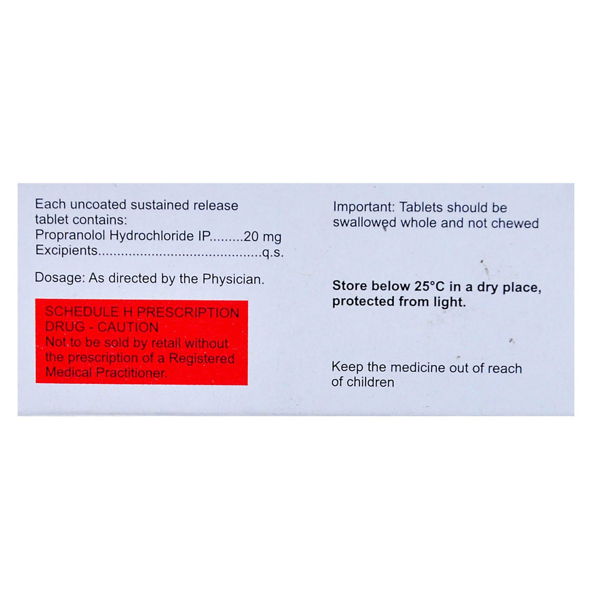 Migrabeta-TR 20 Tablet 10's, Pack of 10 TABLETS Migrabeta-TR 20 Tablet 10's, Pack of 10 TABLETS