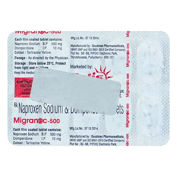 Migranoc-500 Tablet 10's, Pack of 10 TABLETS