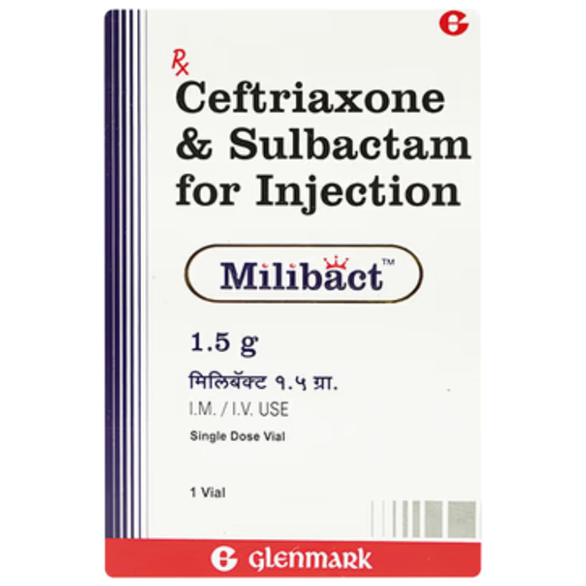 Milibact 1.5 gm Injection 1's Milibact 1.5 gm Injection 1's