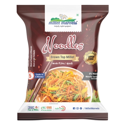 Millet Marvels Brown Top Millet Noodles, 175 gm, Pack of 1