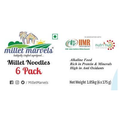 Millet Marvels Millet Noodles, 6x175 gm, Pack of 1