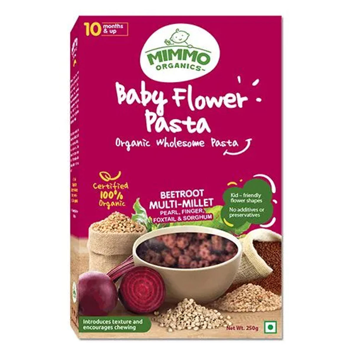 Buy Mimmo Organics Baby Flower Multi-Millet Pasta, 250 gm Online