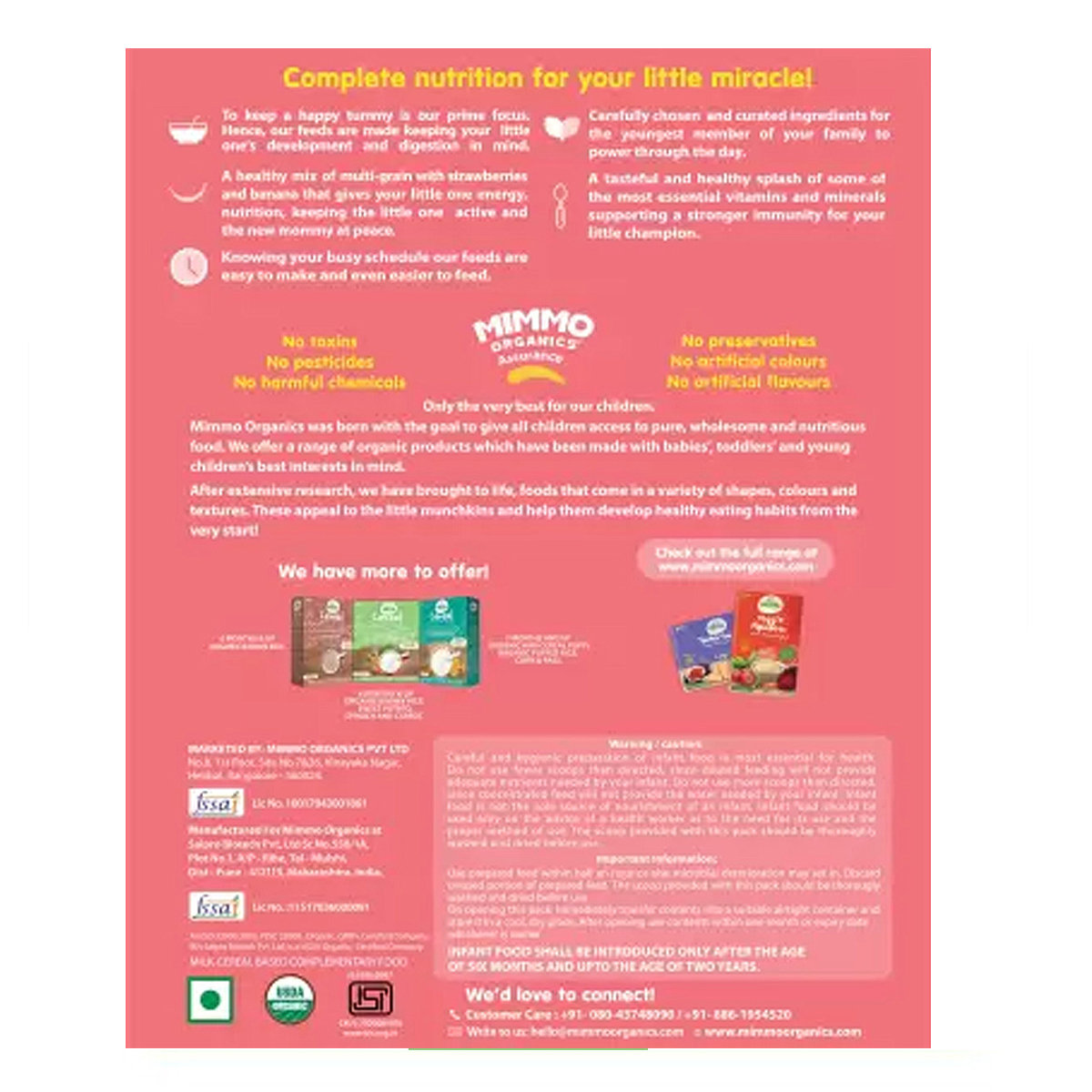 Mimmo Organics Multi-Grain with Strawberries and Banana Baby Cereal 10+Months, 200 gm Refill Pack, Pack of 1 Mimmo Organics Multi-Grain with Strawberries and Banana Baby Cereal 10+Months, 200 gm Refill Pack, Pack of 1