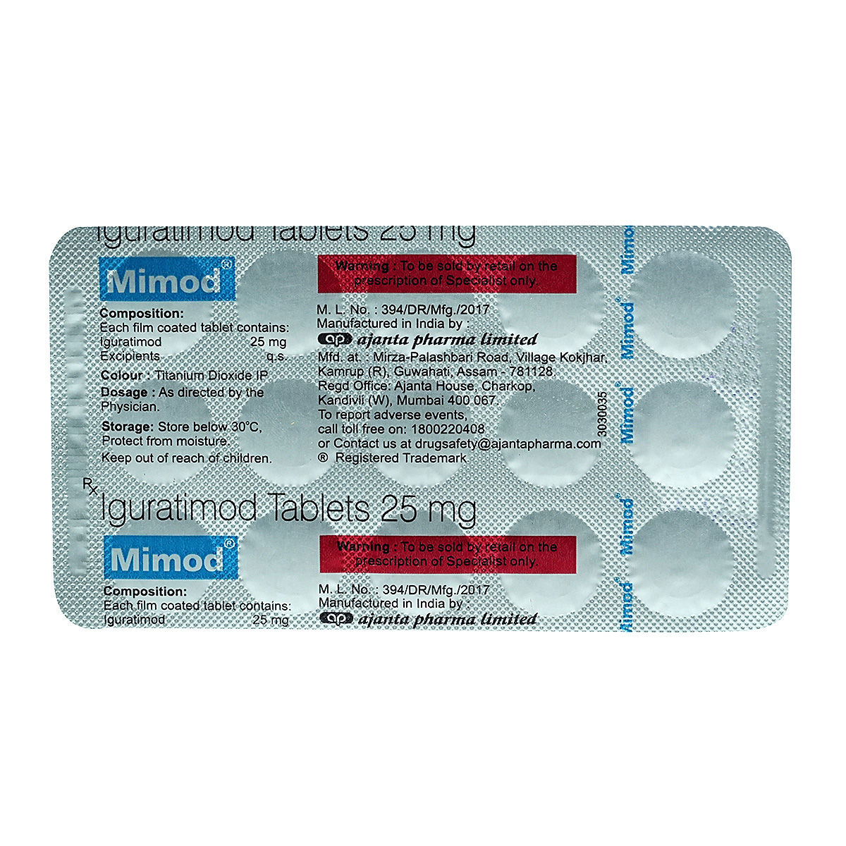 Mimod 25 Mg Tablet 15's Price, Uses, Side Effects, Composition - Apollo ...