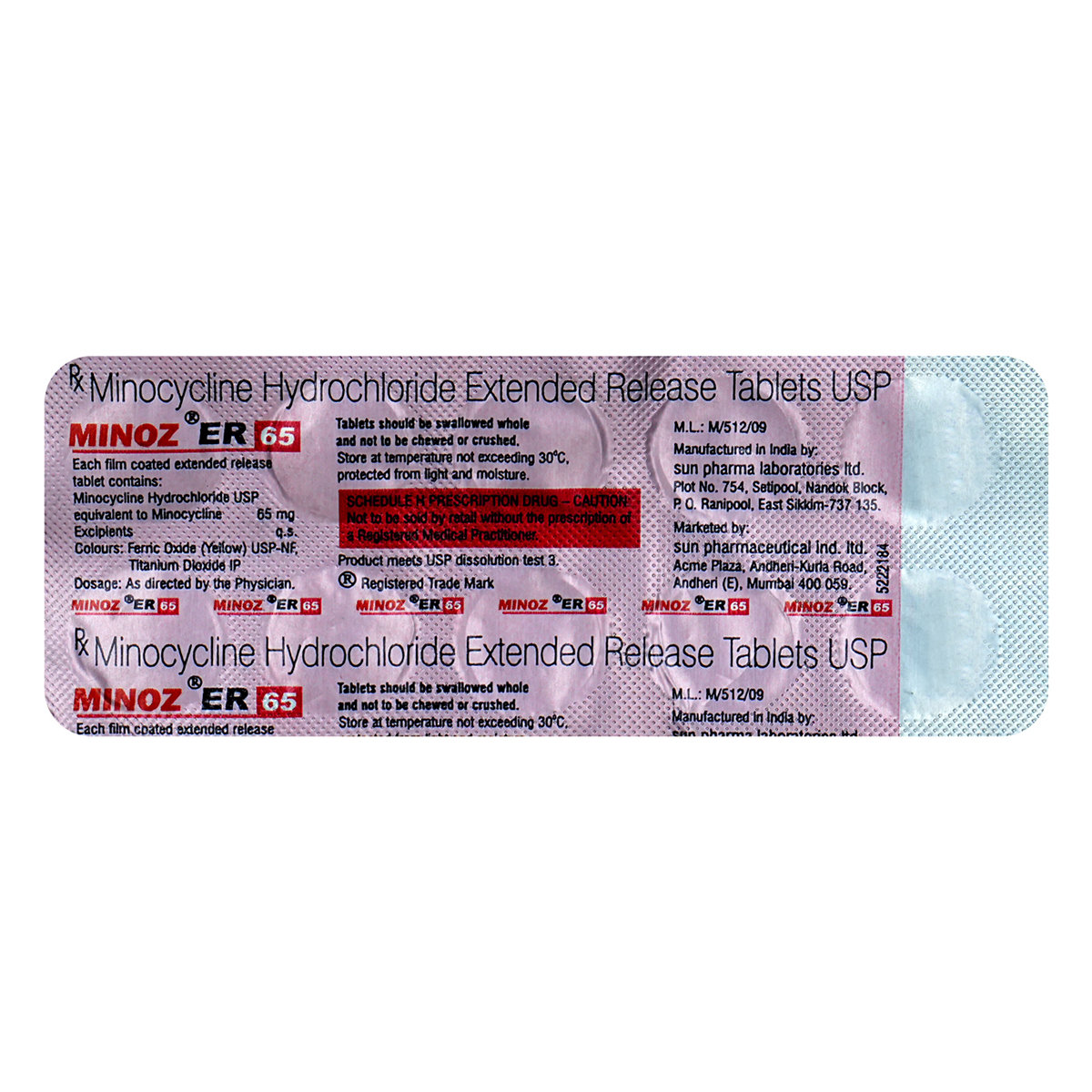 Minoz ER 65 Tablet 10's, Pack of 10 TABLETS Minoz ER 65 Tablet 10's, Pack of 10 TABLETS