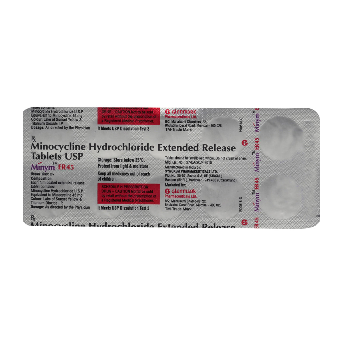 Minym ER 45 Tablet 10's, Pack of 10 TABLETS Minym ER 45 Tablet 10's, Pack of 10 TABLETS