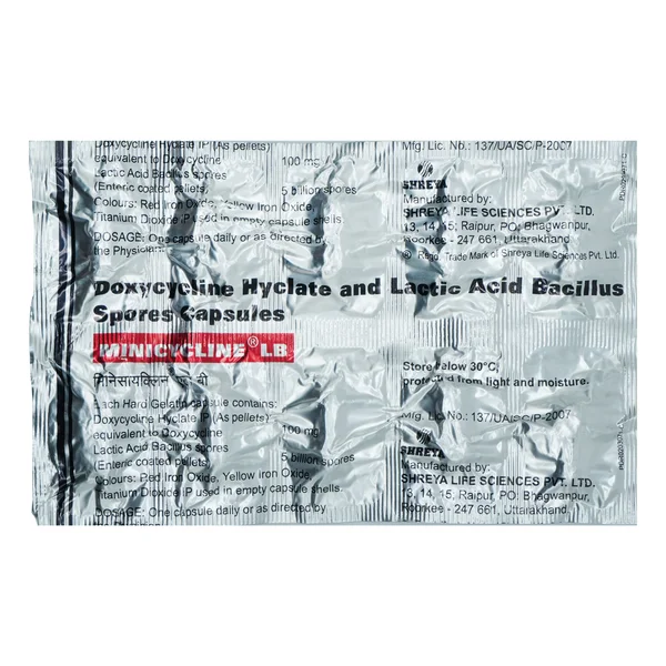 Minicycline-LB Capsule 10's, Pack of 10 CapsuleS