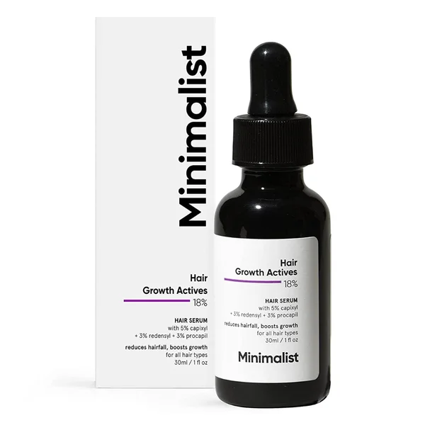 Minimalist 18% Hair Growth Actives Hair Serum 30 ml | Boosts Hair Growth and Improves Hair Thickness, Pack of 1