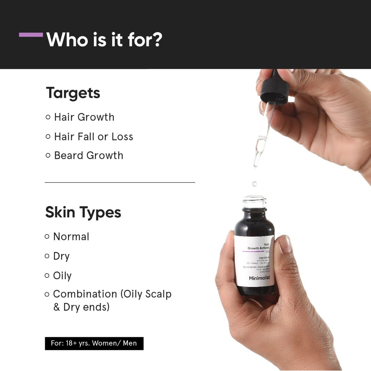 Minimalist 18% Hair Growth Actives Hair Serum 30 ml | Boosts Hair Growth and Improves Hair Thickness, Pack of 1 Minimalist 18% Hair Growth Actives Hair Serum 30 ml | Boosts Hair Growth and Improves Hair Thickness, Pack of 1