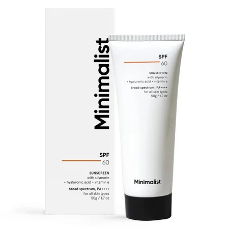 Minimalist SPF 60 PA++++ Sunscreen 50 gm| No Whitecast with Potent Anti-oxidants