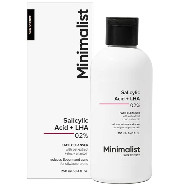 Minimalist 02% Salicylic Acid+LHA Cleanser 250 ml, Pack of 1