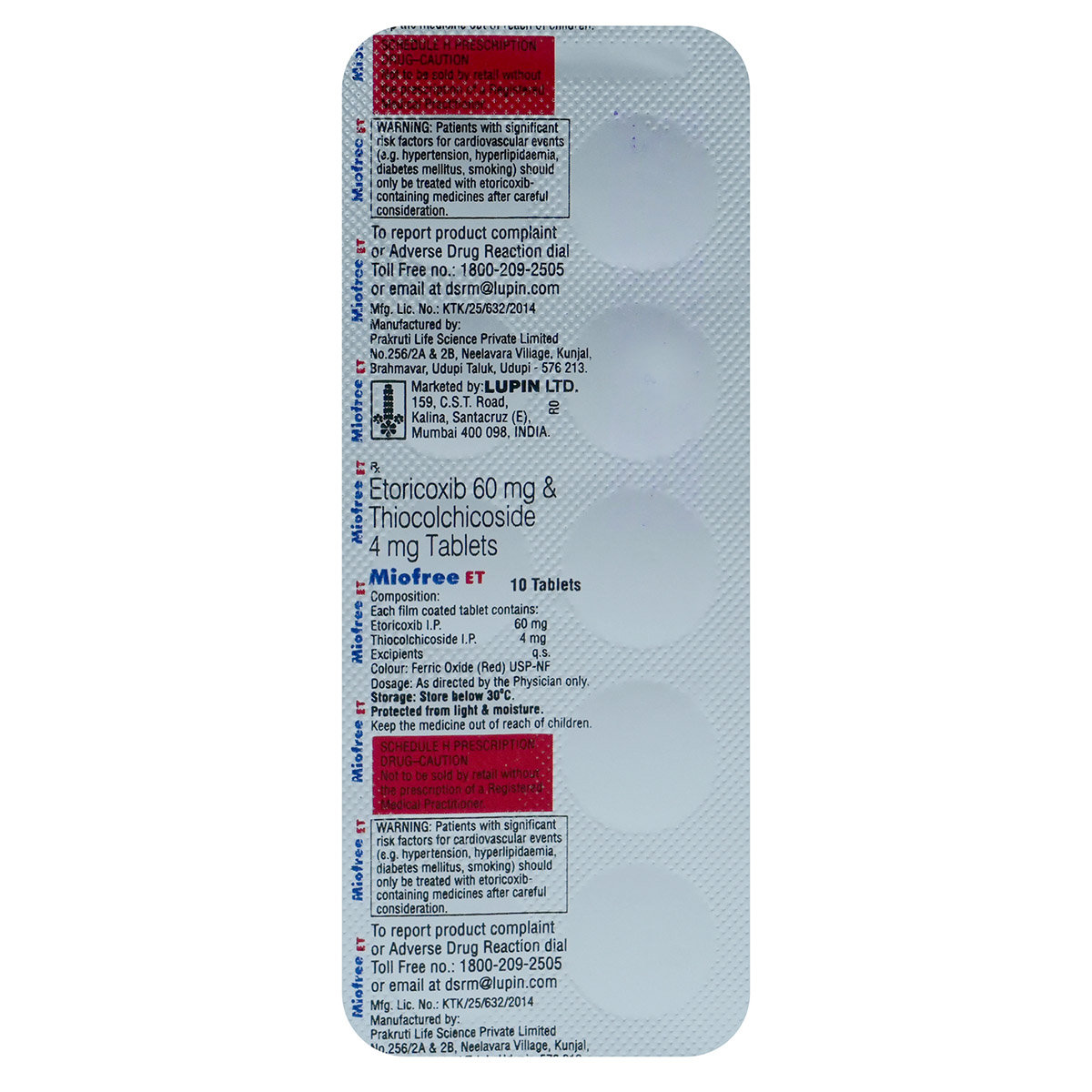 Miofree ET Tablet 10's, Pack of 10 TABLETS Miofree ET Tablet 10's, Pack of 10 TABLETS