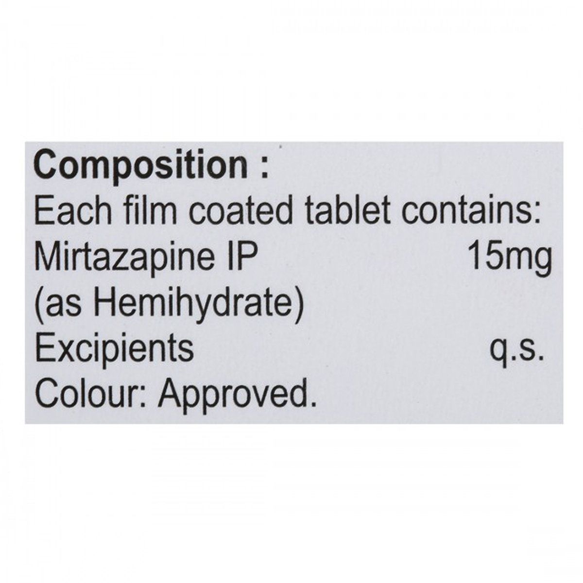 Mirtex 15 mg Tablet 15's, Pack of 15 TabletS Mirtex 15 mg Tablet 15's, Pack of 15 TabletS