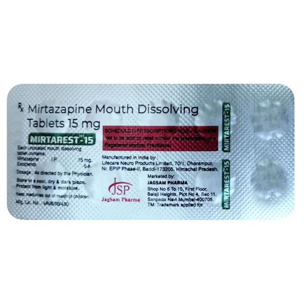 Mirtarest-15 Tablet 10's, Pack of 10 TabletS