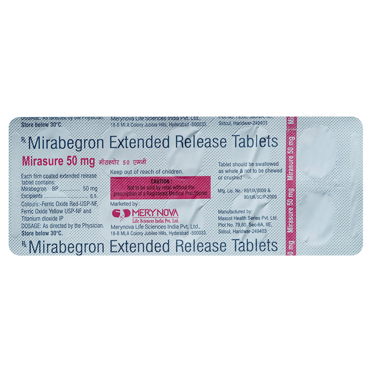 Mirasure 50 mg Tablet 10's, Pack of 10 TABLETS Mirasure 50 mg Tablet 10's, Pack of 10 TABLETS