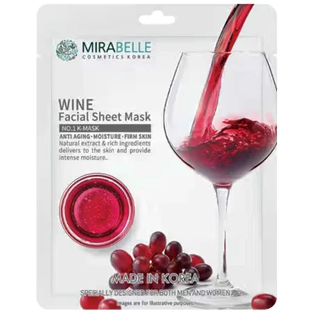 Mirabelle Korea Wine Facial Sheet Mask, 1 Count