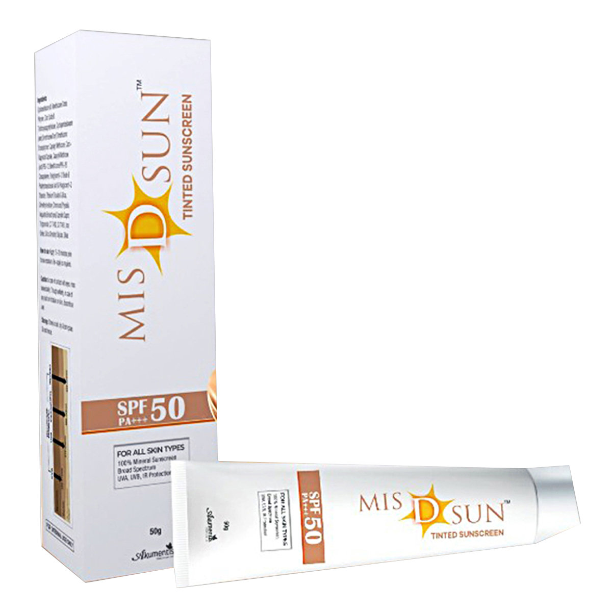 Mis D Sun Spf 50 Pa+++ Tinted Sunscreen 50 gm, Pack of 1 Mis D Sun Spf 50 Pa+++ Tinted Sunscreen 50 gm, Pack of 1