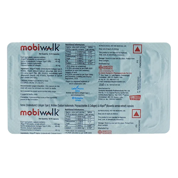 Mobiwalk Capsule 10's, Pack of 10 CAPSULES