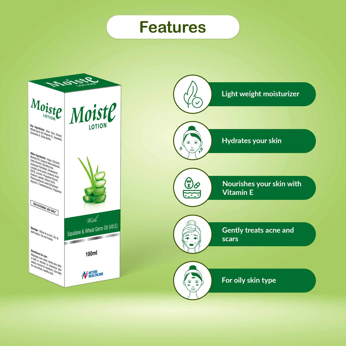 Moiste Lotion 100 ml, Pack of 1 Moiste Lotion 100 ml, Pack of 1