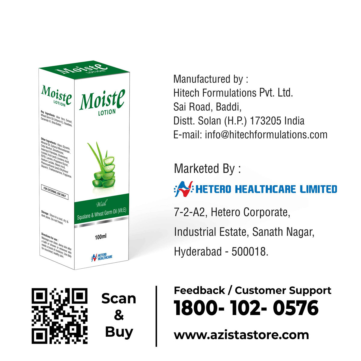 Moiste Lotion 100 ml, Pack of 1 Moiste Lotion 100 ml, Pack of 1