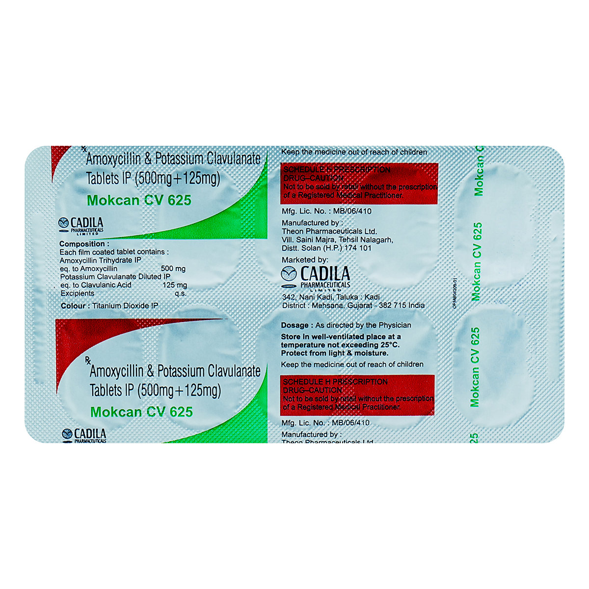 Mokcan CV 625 Tablet 6's, Pack of 6 TABLETS Mokcan CV 625 Tablet 6's, Pack of 6 TABLETS