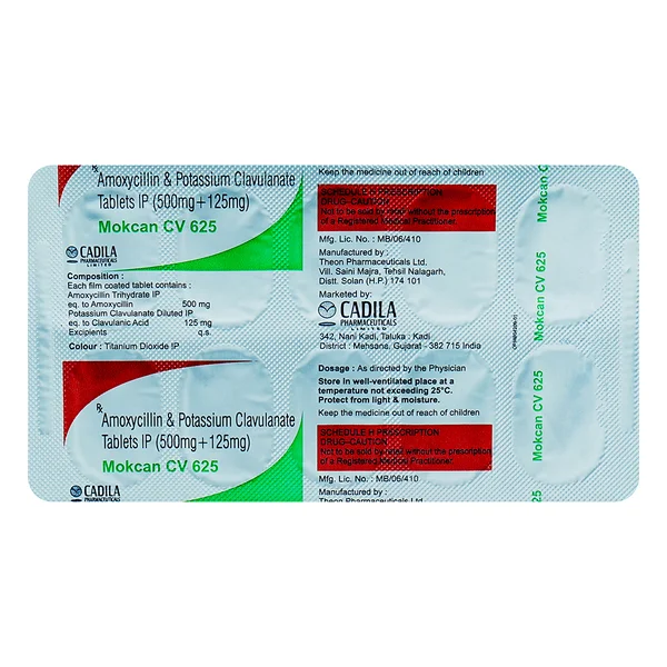 Mokcan CV 625 Tablet 6's