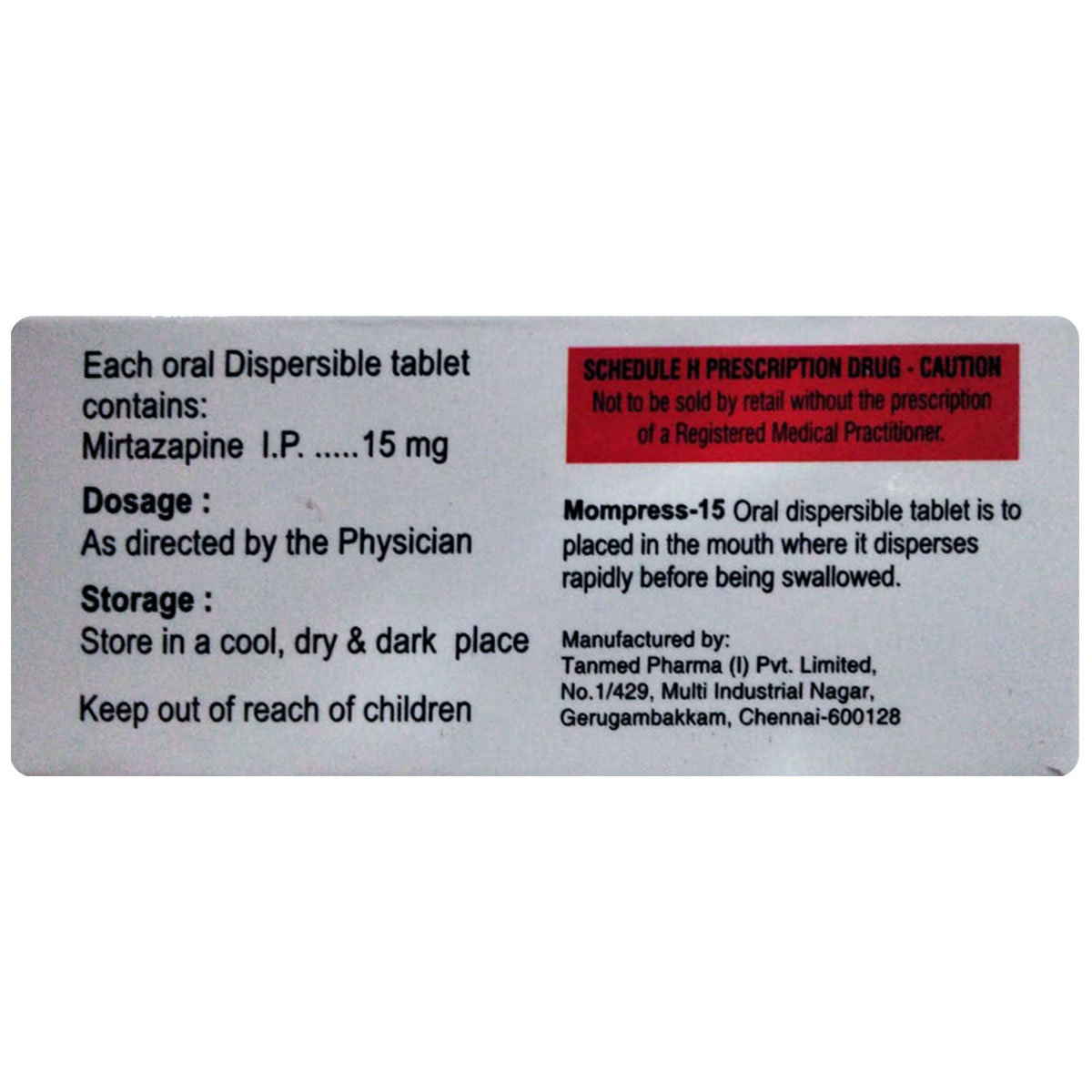 Mompress 15 Tablet 10's, Pack of 10 TabletS Mompress 15 Tablet 10's, Pack of 10 TabletS