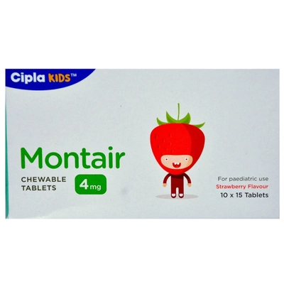 Montair 4 mg Chewable Tablet 15's, Pack of 15 TABLETS