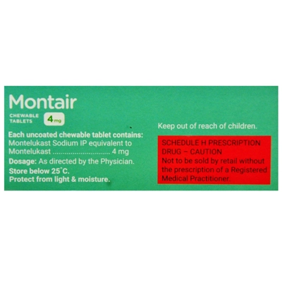 Montair 4 mg Chewable Tablet 15's, Pack of 15 TABLETS