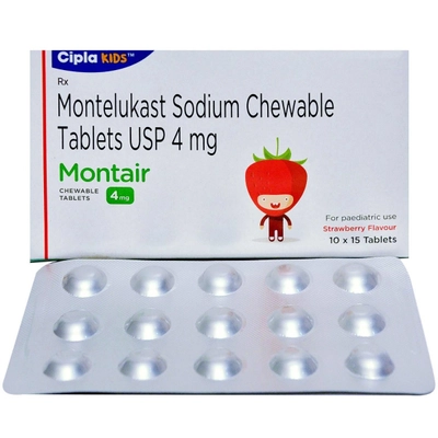 Montair 4 mg Chewable Tablet 15's, Pack of 15 TABLETS