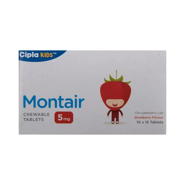 Montair 5 mg Strawberry Flavour Chewable Tablet 15's, Pack of 15 TABLETS