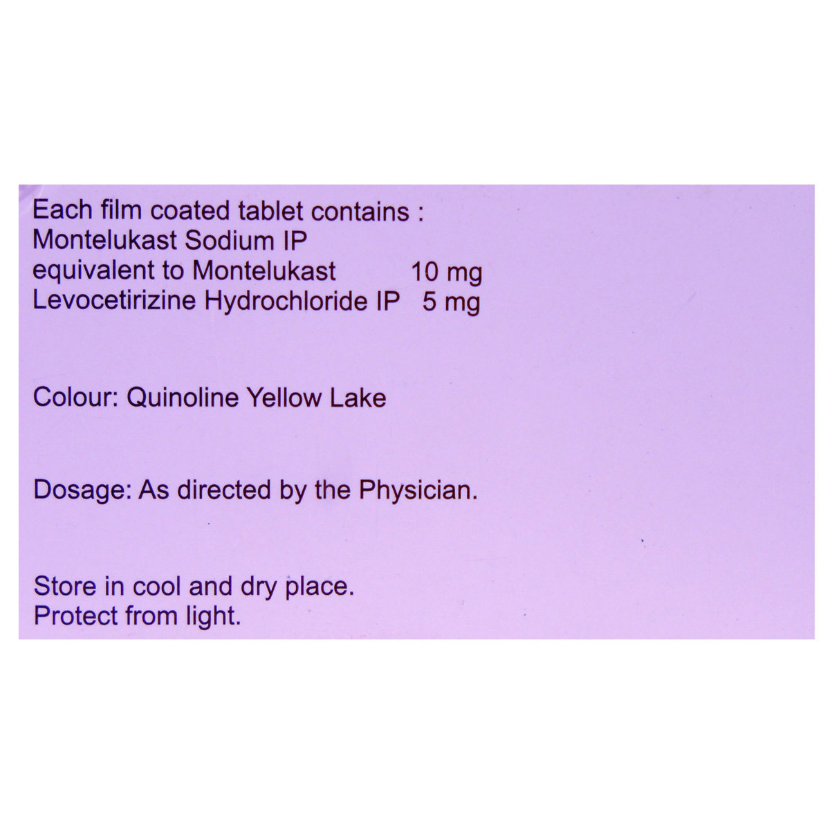 Montemac L Tablet 10's, Pack of 10 TABLETS Montemac L Tablet 10's, Pack of 10 TABLETS