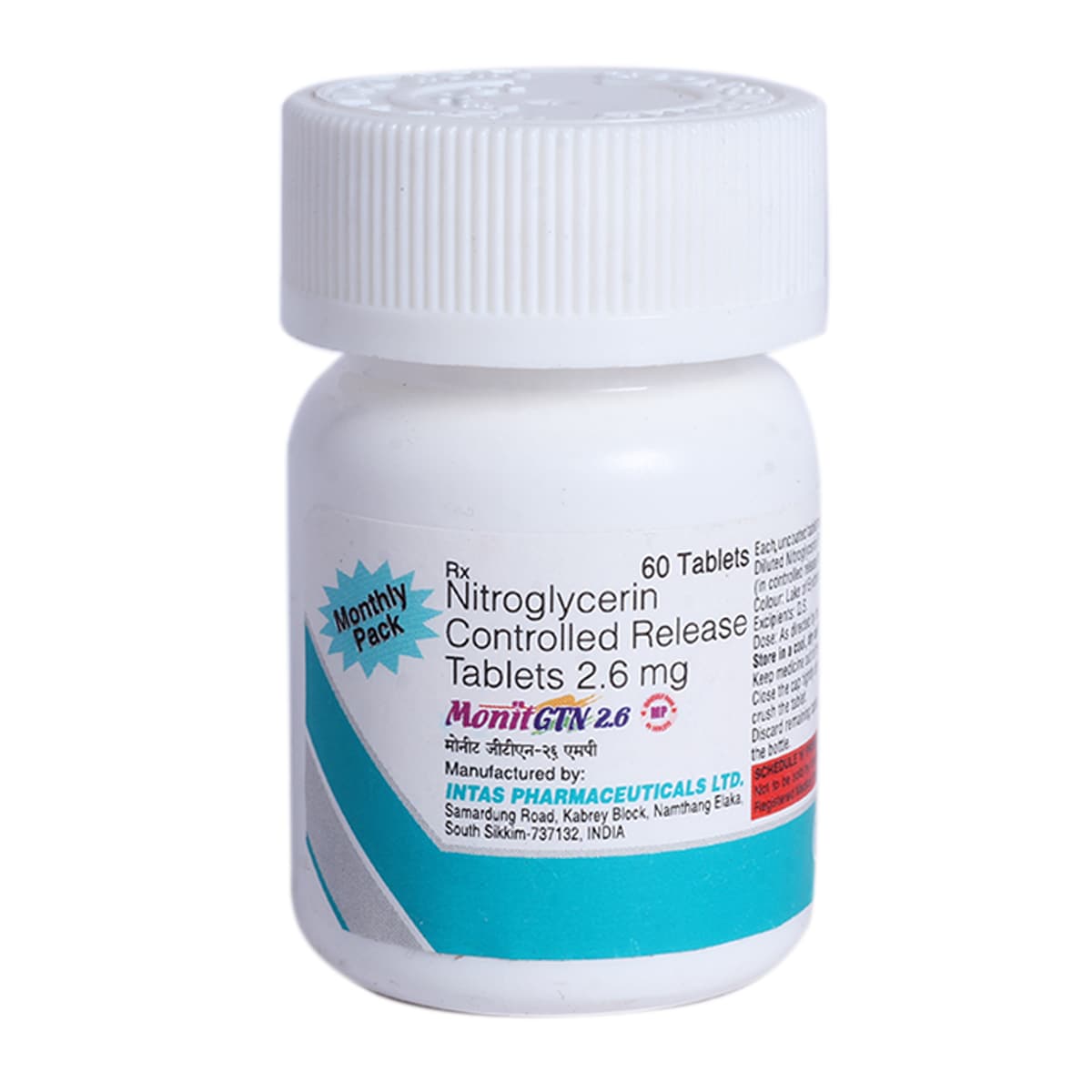 Monit GTN 2.6 mg Tablet 60's, Pack of 1 Tablet Monit GTN 2.6 mg Tablet 60's, Pack of 1 Tablet
