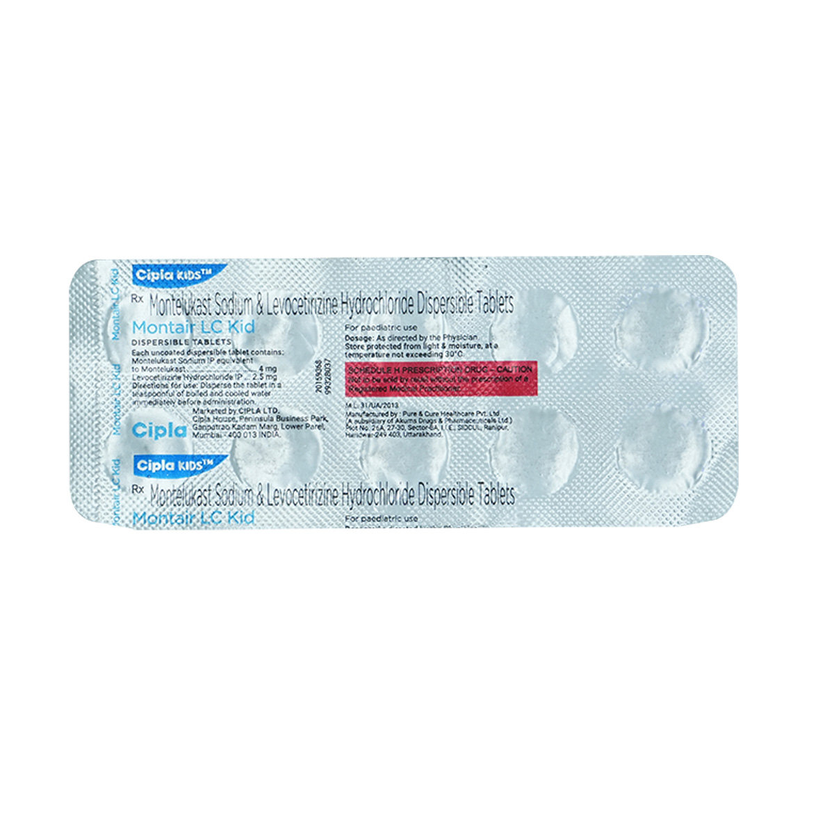 Montair LC Kid Tablet 10's, Pack of 10 TABLETS Montair LC Kid Tablet 10's, Pack of 10 TABLETS