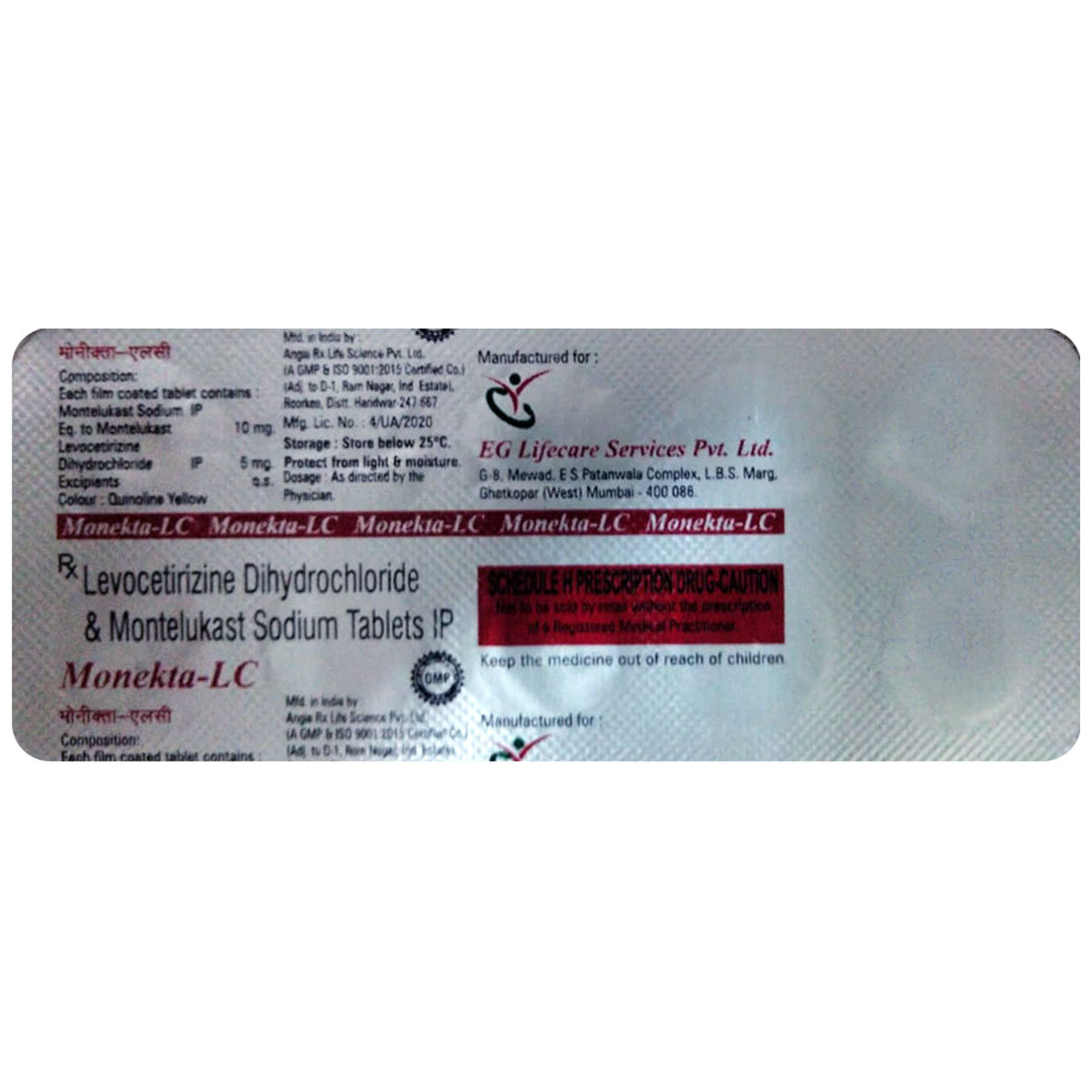 Monekta-LC Tablet 10's, Pack of 10 TABLETS Monekta-LC Tablet 10's, Pack of 10 TABLETS