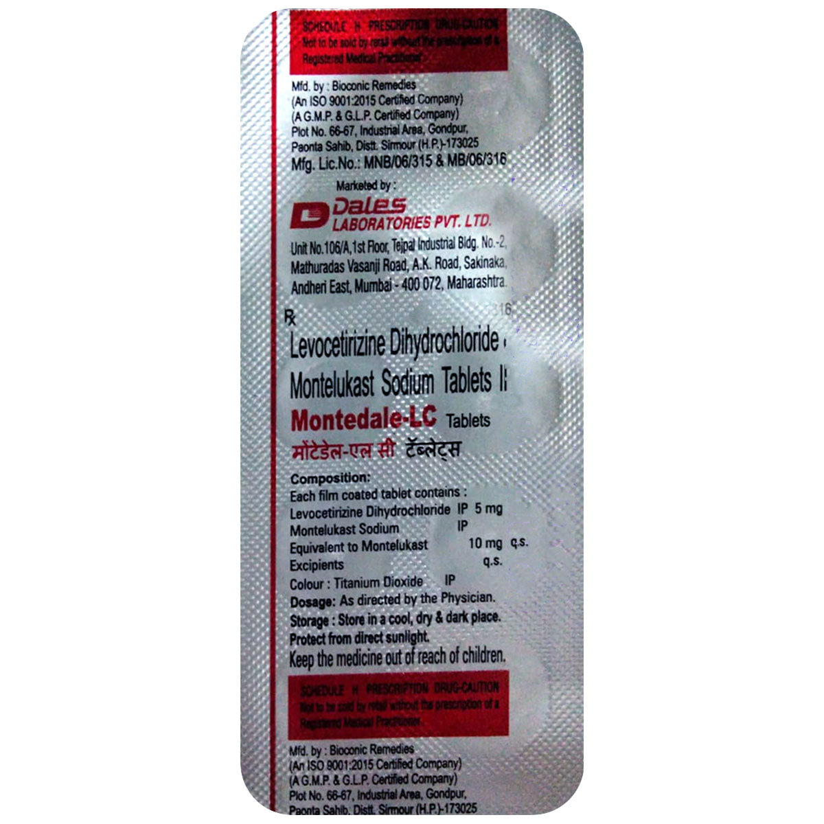 Montedale-LC Tablet 10's, Pack of 10 TABLETS Montedale-LC Tablet 10's, Pack of 10 TABLETS