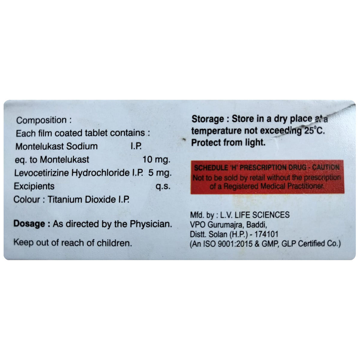 Montipro-L Tablet 10's, Pack of 10 TABLETS Montipro-L Tablet 10's, Pack of 10 TABLETS