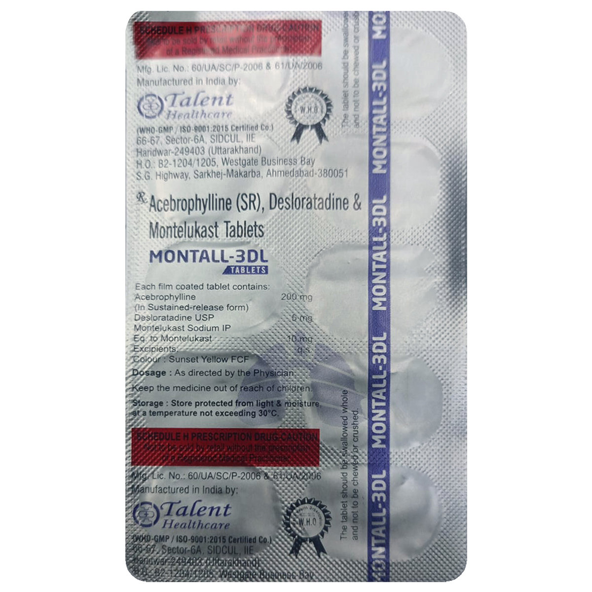 Montall-3DL Tablet 10's Montall-3DL Tablet 10's