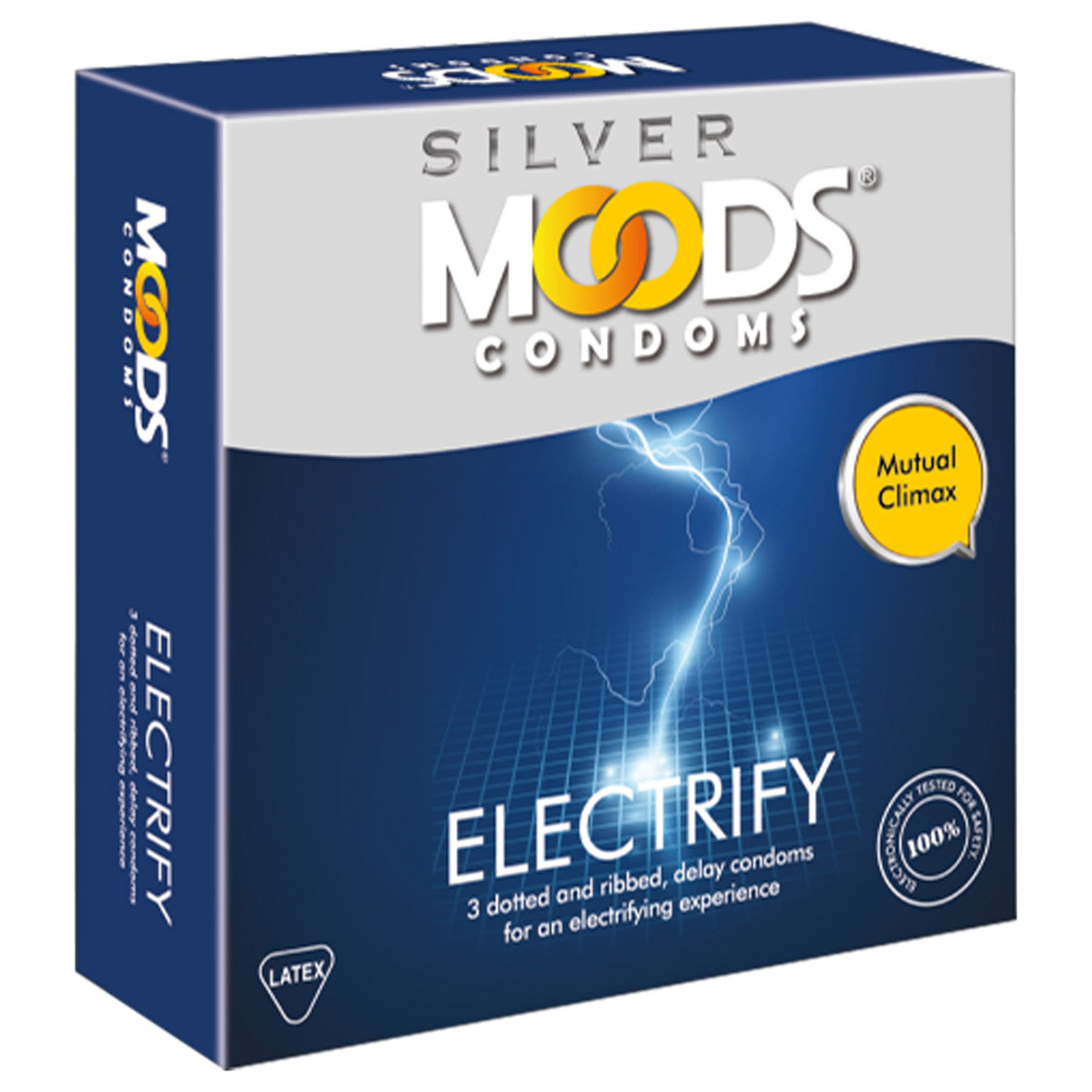 Moods Silver Electrify Condoms, 3 Count, Pack of 1 Moods Silver Electrify Condoms, 3 Count, Pack of 1